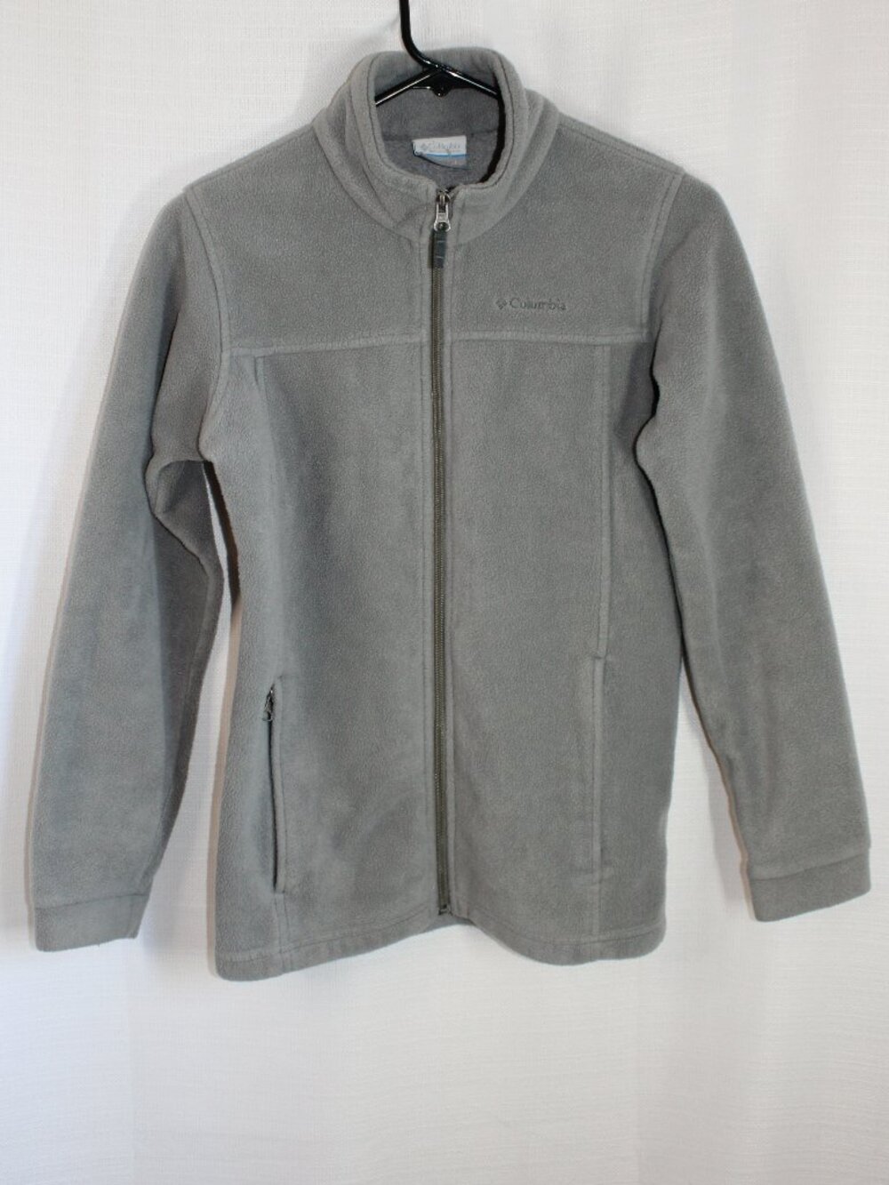 Columbia Gray Zip Up Fleece Jacket, Kid's Size Large / 14/16
